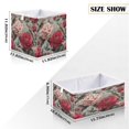 thumbnail image 2 of Foldable Fabric Storage Bin Home Cubes Clothing Organizer Bins Large Collapsible Box Basket for Home Organizer Pink and Red Peonies, 2 of 7