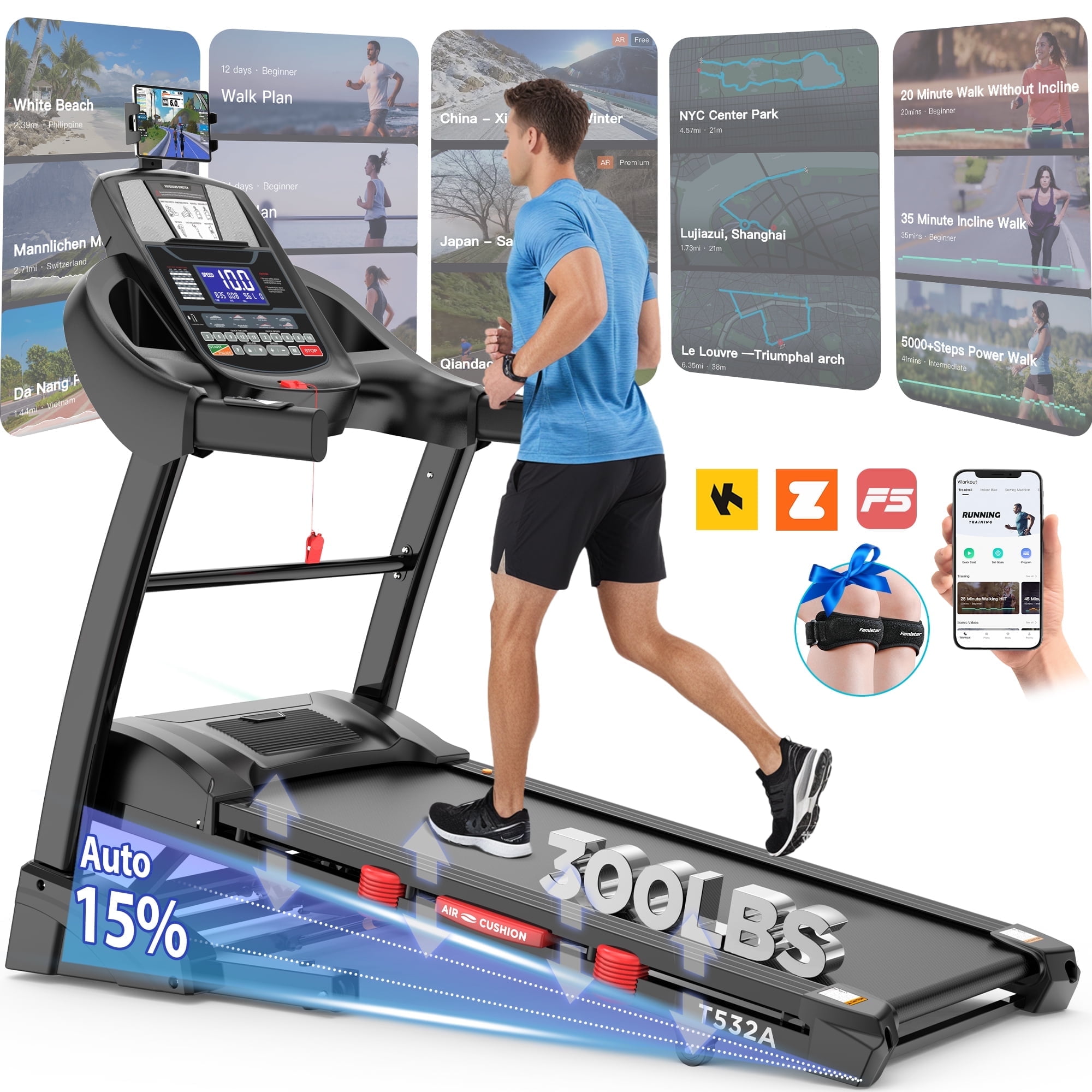 Cardio Equipment THERUN Walking Pad Treadmill, HP Under Desk