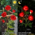 thumbnail image 3 of Rirool 2-Pack Solar Rose Flower Stake Lights, 10 Waterproof LED Flowers for Outdoor Garden, Pathway, Patio, Yard Decoration, Blue - Red, 3 of 9