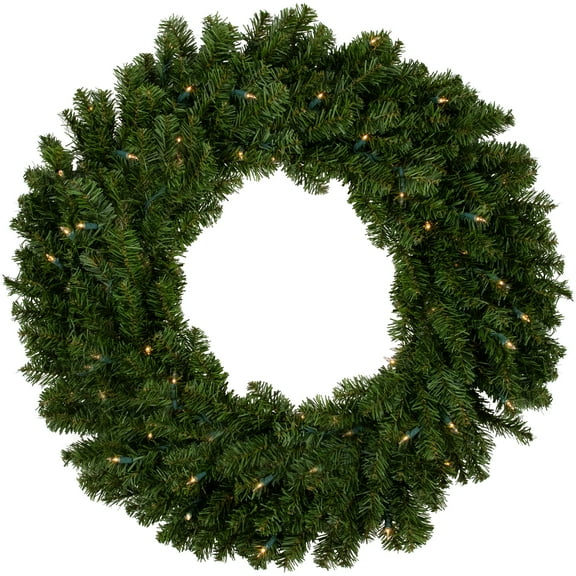 Northlight 30" Prelit Canadian Pine Artificial Christmas Wreath - Multi Lights