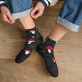 thumbnail image 3 of Rateoe Amanita Mushroom Pattern Quarter Crew Socks,Toe Seamed Ankle Socks,Cotton Cushioned Breathable Athletic Crew Sports Socks, 3 of 7