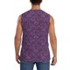 thumbnail image 4 of Fotbe Retro Florals Purple Men's Camiseta sin Mangas Estampada para Hombres, Playera Casual para Gimnasio, Entrenamiento, Playa-3X-Large, 4 of 7