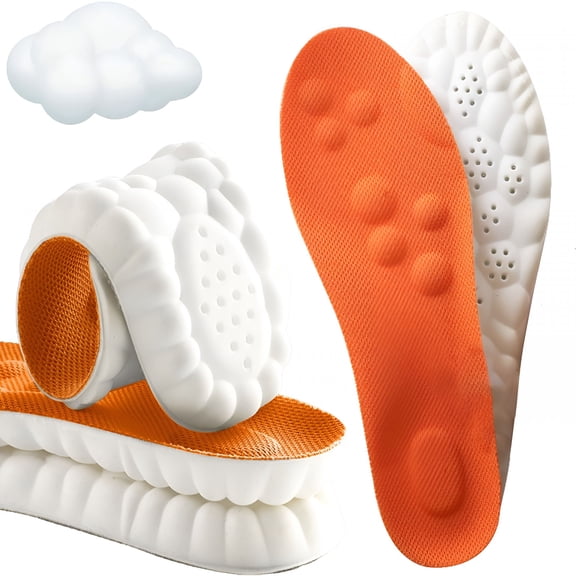TELOLY 2 Pairs Steppers Insoles for Men Women, Cloud Like Massage Insole, Men's Comfortable Steppers Shoe Insoles Inserts, Breathable Memory Foam with Arch Support (Black, Men 8-8.5/Women 9.5-10)