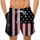 thumbnail image 1 of Pantalones cortos con estampado de bandera a rayas del Día de la Independencia para hombre Pantalones de playa con cintura elástica Pompotops  oipoqjl40676, 1 of 4