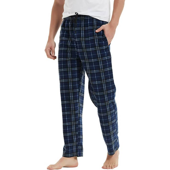 FELEMO Men's Pajama Pant Comfy Soft Lounge Plaid Sleep Pants(Blue/2XL ...