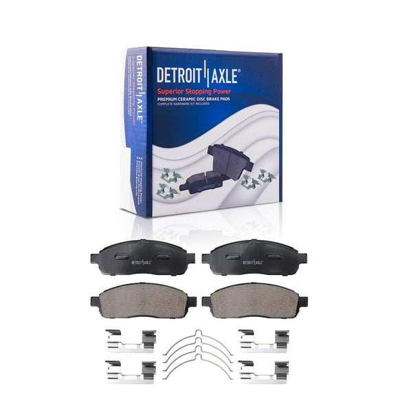 Detroit Axle - Front Ceramic Brake Pads with Hardware for 2004-2008 Ford F-150, 2006-2008 Lincoln Mark LT