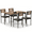 Brown, variant on Luku Industrial 5 Piece Dining Table Set for 4, Space Saving Kitchen Table & Chairs