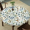 thumbnail image 2 of Vintage Garden Round Tablecloth – Fitted Circle Table Cover with Elastic Edge, Waterproof & Washable Polyester Table Cloth for 36" to 44" Indoor/Outdoor Tables, 2 of 6