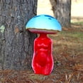 thumbnail image 2 of Esterno Mushroom Lady Solar Statue; Hippy Themed Garden Yard Decor, 2 of 8