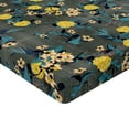 thumbnail image 4 of Ambesonne Floral Boho Fitted Sheet, Summer Flowers Leaves, Twin XL Size, Yellow Dark Turquoise, 4 of 5