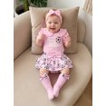 thumbnail image 6 of Cenuakty Baby Girls Summer Outfits Flying Sleeve Doll Collar Romper Soccer Print PP Shorts Headband Socks Sets, 6 of 9
