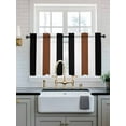 thumbnail image 2 of Brown Black White Boho Tier Curtains 24 Inch Length,Sheer Curtains for Bedroom Living Room Window Contemporary Modern Art Rod Pocket Drapes Kitchen Curtains Small Half Window 27.5"x24" 2 Panels, 2 of 7