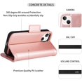 thumbnail image 4 of navor Universal Car Mount & Detachable Magnetic Wallet Case Compatible with iPhone 13 Mini [5.4 inch] [Folio], RFID Protection Kickstand -Rose Gold, 4 of 8