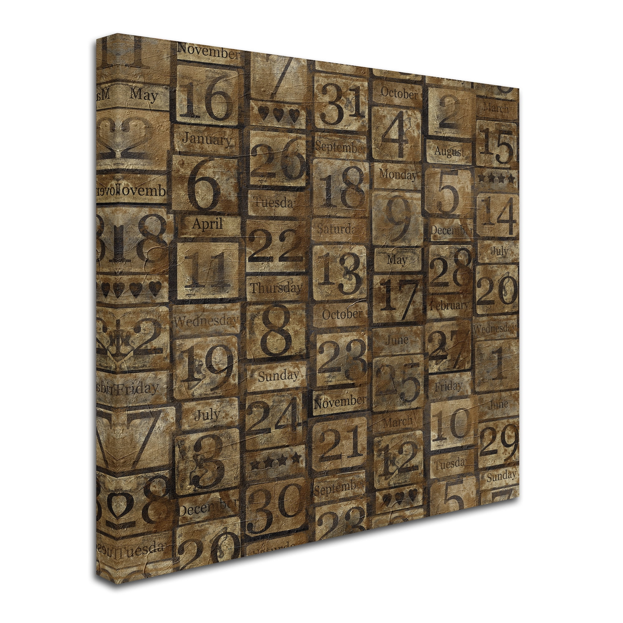 Trademark Fine Art 'Grungy Calendar Blocks' Canvas Art by Marcee Duggar