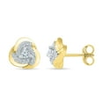 thumbnail image 3 of DGOLD Boucles d'Oreilles Clous Mode en Or 10 Kt avec Diamants Blancs Ronds pour Femmes (3/8 cttw), 3 of 4