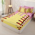 thumbnail image 3 of Homewish Cartoon Baseball Gaming Zipper Twin Comforter Sets with Fitted Sheet and 2 Pillowcases, Ice Cream Drip Zipper Bedding Set, Polka Dots Reversible, 4 Pieces, 3 of 6