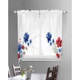 thumbnail image 3 of Blue Red Spring Floral Swag Valances for Windows, Pastoral Flowers Watercolor Rod Pocket Sheer Valances for Large Windows, Swag Toppers Light Filtering for Kitchen Living Room 2 Panels 36''x63'', 3 of 6