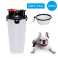 thumbnail image 1 of Botella de agua y comedero plegable para mascotas, diseño 2 en 1, ideal para viajes y paseos, color blanco, capacidad de 500ml de agua y 8.8oz de comida, material seguro y fácil de limpiar., 1 of 6