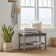 thumbnail image 5 of Fairway Avenue Home Bamboo Padded Bench with Slatted Shelf - Brushed Gray, 5 of 7