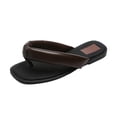 thumbnail image 2 of RotHome Flip Flops Platform Thong Sandals for Women Open Round Toe Comfy Slip on Flats Casual Summer Beach Slide Stone Decor Vacation Party Shoes Wedge Style, 2 of 6