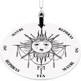 thumbnail image 1 of Wooden Pendulum Board Dowsing Divination Pendulum Witchcraft Altar Supplies with Black Crystal Necklace and Wooden Pendulum Board Metaphysical Message Board Kit, 6 Inch (Sun Style), 1 of 7