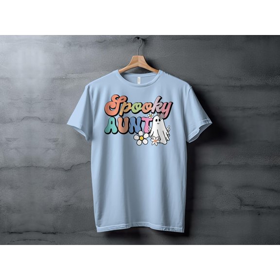 Retro Groovy Cool Aunt Halloween Auntie Gift T-Shirt T Shirt Women Ladies Little Sister Sister Gift Tshirt Cool Halloween Season T Shirt