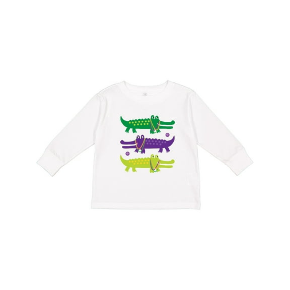 Inktastic Mardi Gras Holiday Alligators Boys or Girls Long Sleeve Toddler T-Shirt