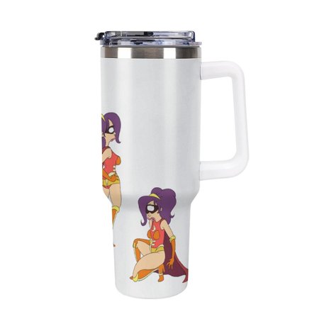 

Futura_ma Anime Tumbler with Handle Double Wall Stainless Steel Coffee Tumbler with Lid And Straw Leakproof Vacuum Insulated Water Bottle for Car Cold & Hot Drinks 40oz