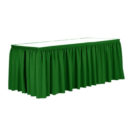 

Ultimate Textile 17 ft. Shirred Pleat Polyester Table Skirt - 42 Bar Height Emerald Green