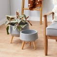 thumbnail image 3 of DecMode 14 In. Planter, MGO, Grey, 2 - Pieces, 3 of 9
