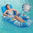 thumbnail image 3 of Large Pool Floats Lounger Adults - 55'x36' Oversized Lake Float Floaties, Inflatable Pool Raft with Cup Phone Holder, Backrest, Footrest, 3 of 5