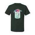 thumbnail image 2 of Wild Bobby, Y'all Is Not Word It's A Word Southern Artsy Jar with Flowers Pop Culture Men's Graphic T-Shirt, Forest Green, Large, 2 of 3