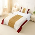 thumbnail image 2 of Homewish Vintage Vertical Lines Twin Comforter Sets,Contemporary Stripe Bedding Set,Red,Reversible,2 Pieces,1 Comforter and 1 Pillowcase, 2 of 7