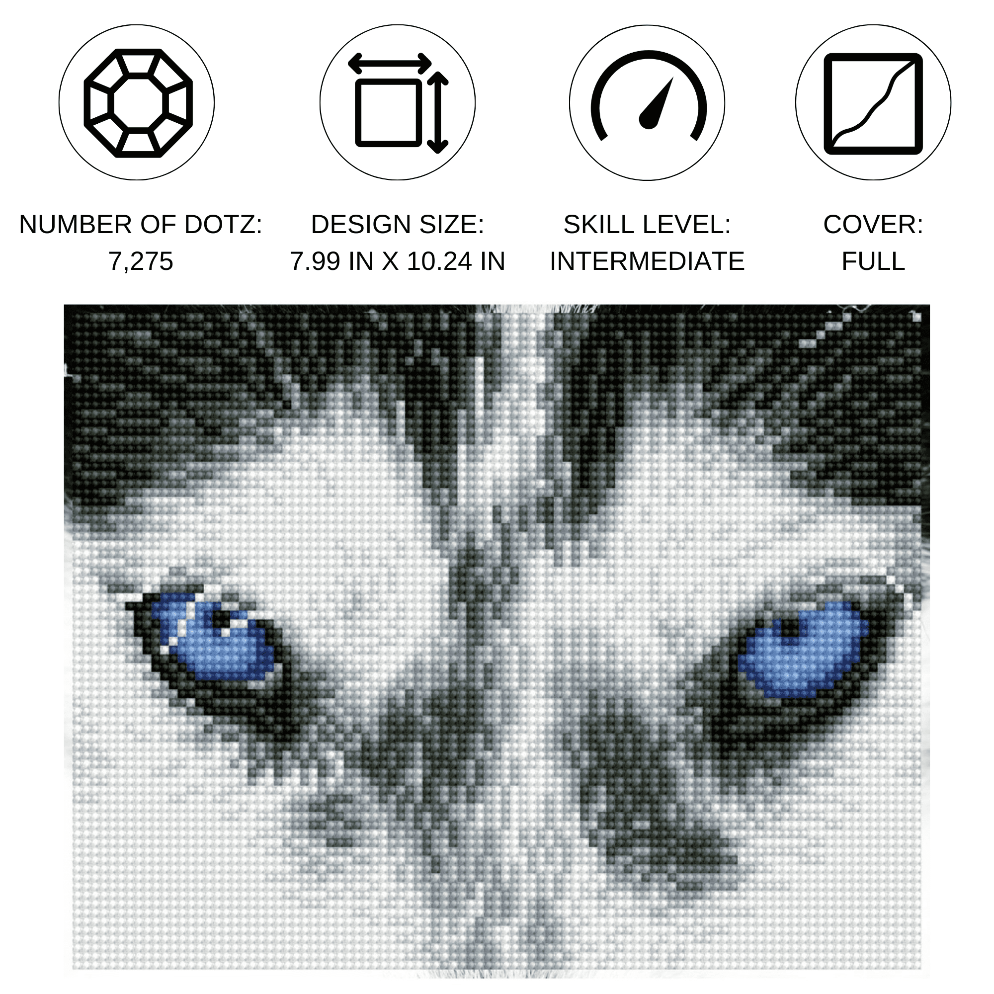 Diamond Dotz Mystic Husky Diamond Painting Kits for Adults - Diamond Art Kits a Relaxing Creative Craft Kit with Dotz Gems 8x10.2
