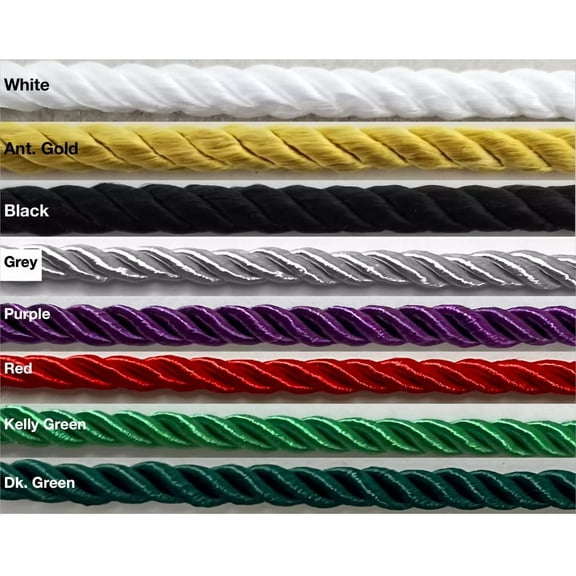 3/16" (5mm) Twist Cord Rope Trimming - 18 Continuous Yards - MADE IN USA!