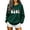M-Green, variant on qelini Pullover Sweatshirts for Women Plus Size Pumpkin Print Shirts Pullover Long Sleeve Crew Neck Fall Winter Tops