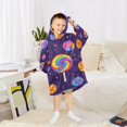thumbnail image 6 of FORMRS Wearable Blanket Hoodie with Sleeves for Kids Cozy Flannel Sweatshirt, Candy Carnival, 6 of 7