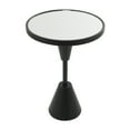 thumbnail image 6 of DecMode 16" x 24" Black Metal Pedestal Base Accent Table with Mirrored Glass Top, 1-Piece, 6 of 7