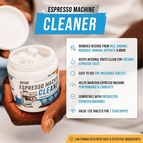 Espresso Cleaner & Coffee Maker Descaler - 120ct Tablets 32oz Solution