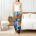 thumbnail image 4 of Salouo Floral Truck Welcome Print Women's Pajama Pants Casual Loose Sweatpants PJs Flowy Pants Drawstring Palazzo for Women Wide Leg Pants Lounge Pajama -Medium, 4 of 8