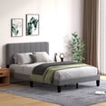 thumbnail image 5 of Pingliang Home Queen Size Bed Frame with Adjustable Upholstered Headboard&Wood Slats Support,Gray, 5 of 10