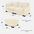 thumbnail image 3 of Best Choice Products 82in Modular Sectional Pillowtop Sofa w/ Ottoman & Storage - Ivory, 3 of 10