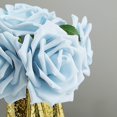 thumbnail image 2 of Efavormart 24 Roses | 5" Artificial Foam Rose With Stem And Leaves for Wedding Party Home Event Décor Wedding Anniversary Party - Dusty Blue, 2 of 11