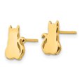 thumbnail image 2 of 14k Yellow Gold Cat Stud Earrings Ball Button Animal Dog, 2 of 8
