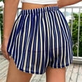 thumbnail image 6 of ClodeEU Women's Colorful Striped Knit Shorts,Beach Bikini Cover Up Short with Cutout and Tie Blue,Womens Plus S, 6 of 6