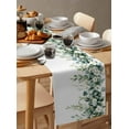 thumbnail image 6 of Green Eucalyptus Leaves Table Runner Cotton Linen 108 Inch Holiday Dresser Scarves, Floral Watercolor Botanical Tablerunner for Kitchen Coffee Dining Bedroom Dinner Scarf Décor 13''x108'', 6 of 9