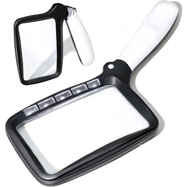 Lupa de lectura iluminada, 3 lupas grandes iluminadas con 5 luces LED, portátil, ideal para personas mayores, niños, pasatiempos, manualidades, relojeros TUNC Sencillez
