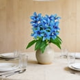 thumbnail image 6 of Anhility Artificial Silk Lily Flowers, Faux Lily Flower 13.38" Fake Lilies Bouquets Faux Lilies Stem with Leaves for Indoor Outdoor Home Table Wedding Decor (Blue), 6 of 6