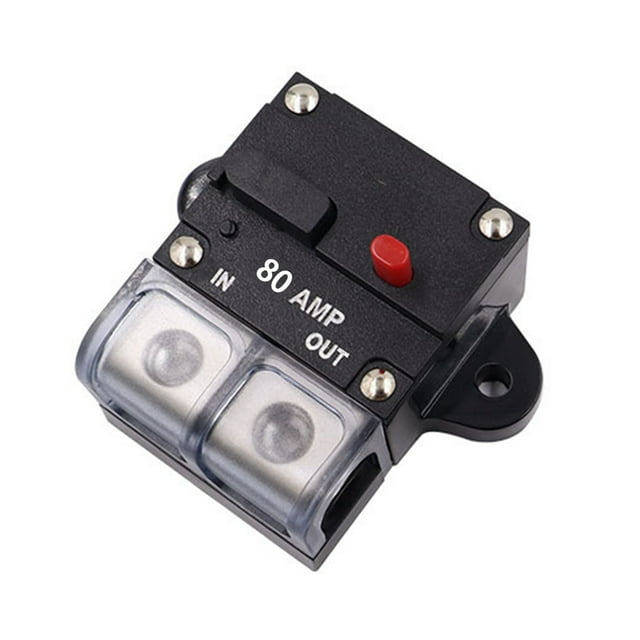 QualitChoice Vehicle Circuit Breaker Professional Removable Resettable Overload for Protection Speaker Security Accessories Black Button 80A