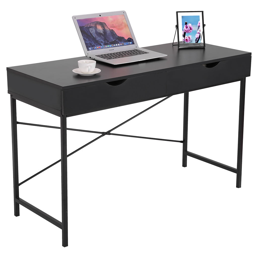 Computer Desk Laptop PC Table Workstation With 2 Drawers Home Office Writing 